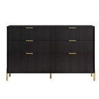 Festivo Ensemble commode 6 tiroirs et 2 tables de chevet 3 tiroirs Élegance Moderne Noir