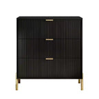 Festivo Ensemble commode 6 tiroirs et 2 tables de chevet 3 tiroirs Élegance Moderne Noir