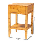 bali & pari Ghina Wood 1 tiroir Table de Chevet Loupe de Peuplier Clair