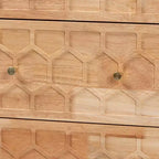 Commode à 3 tiroirs Baxton Studio Hosea en nid d'abeille sculpté, naturelle