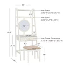 Coiffeuse Alaina Wood Leaning Ladder avec tabouret rembourré et rangement - Linon