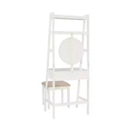 Coiffeuse Alaina Wood Leaning Ladder avec tabouret rembourré et rangement - Linon