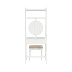 Coiffeuse Alaina Wood Leaning Ladder avec tabouret rembourré et rangement - Linon
