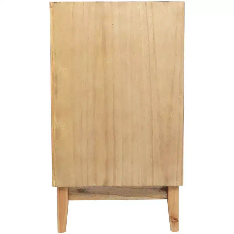 Meuble en bois Olivia & May de 32 pouces : Tiroirs en rotin, touches dorées, aucun assemblage requis.