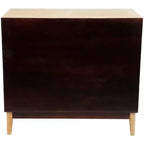 Meuble en bois Olivia & May de 32 pouces : Tiroirs en rotin, touches dorées, aucun assemblage requis.