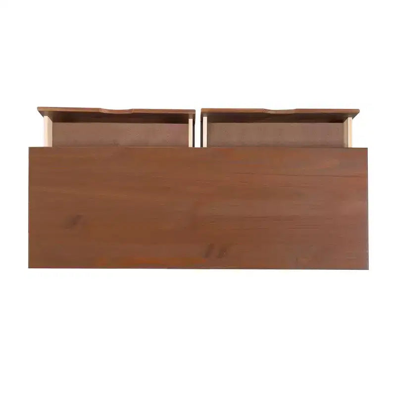 Commode à 6 tiroirs Powell Pensy en bois massif de style moderne Mid-Century, finition noyer : Rangement pour chambre à coucher, cadre en pin, glissières en métal