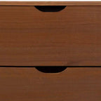 Commode à 6 tiroirs Powell Pensy en bois massif de style moderne Mid-Century, finition noyer : Rangement pour chambre à coucher, cadre en pin, glissières en métal