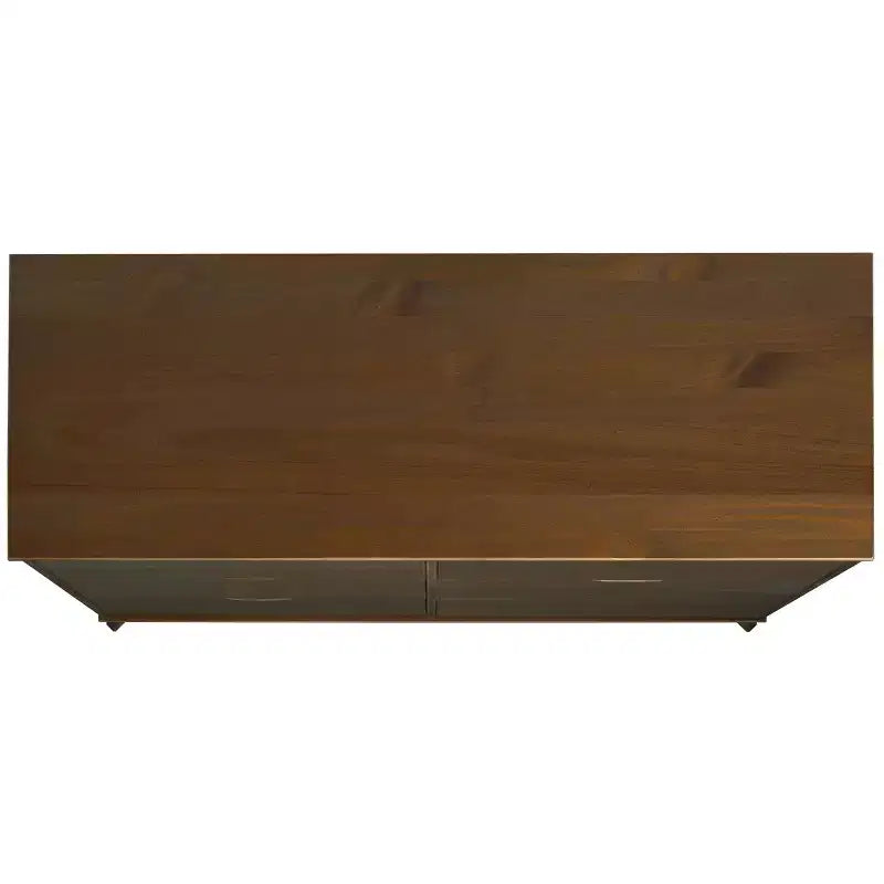 Commode à 6 tiroirs Powell Pensy en bois massif de style moderne Mid-Century, finition noyer : Rangement pour chambre à coucher, cadre en pin, glissières en métal