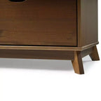 Commode à 6 tiroirs Powell Pensy en bois massif de style moderne Mid-Century, finition noyer : Rangement pour chambre à coucher, cadre en pin, glissières en métal