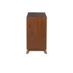Commode à 6 tiroirs Powell Pensy en bois massif de style moderne Mid-Century, finition noyer : Rangement pour chambre à coucher, cadre en pin, glissières en métal