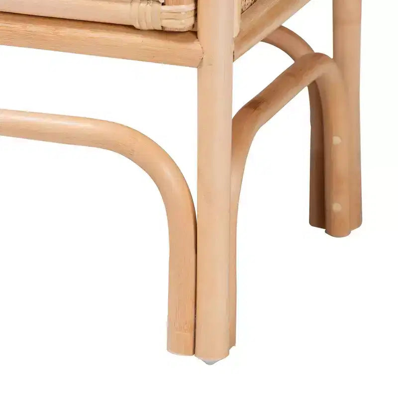 bali & pari Carabella Table de Chevet 1 Tiroir en Rotin Naturel: Fait Main, Design Bohème, Rangement Sécurisé