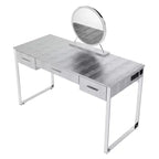 Coiffeuse 50 po Myles Blanc antique, fini chrome - Acme Furniture : Prise intégrée, USB, Rangement