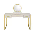 50" Myles Vanity Table Antique White and Champagne Finish - Acme Furniture