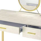 Coiffeuse 50 po Myles finition blanc antique et champagne - Acme Furniture