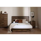 Commode double 6 tiroirs South Shore Fusion Chêne gris : Panneaux de particules stratifiés, Dispositif anti-basculement, Garantie 5 ans