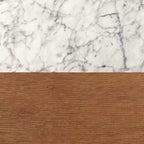 Table de chevet avec tiroir de rangement Nathan James en bois massif et faux marbre de 63,5 cm
