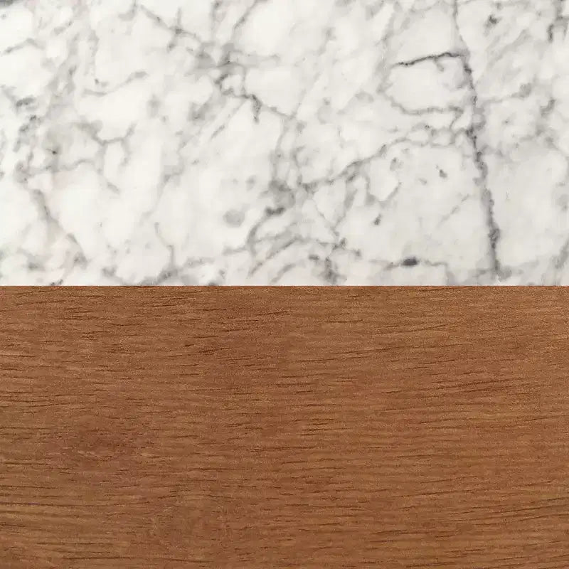 Table de chevet avec tiroir de rangement Nathan James en bois massif et faux marbre de 63,5 cm