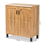 Meuble de rangement 2 portes Excel Wood Chêne brun/noir - Baxton Studio