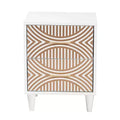 Baxton Studio Louetta Carved Contrasting Nightstand White/Natural Brown