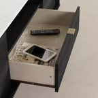 Meuble TV South Shore Hype pour téléviseurs jusqu'à 75", chêne gris/faux marbre de Carrare : Panneau de particules stratifié, étagères de rangement