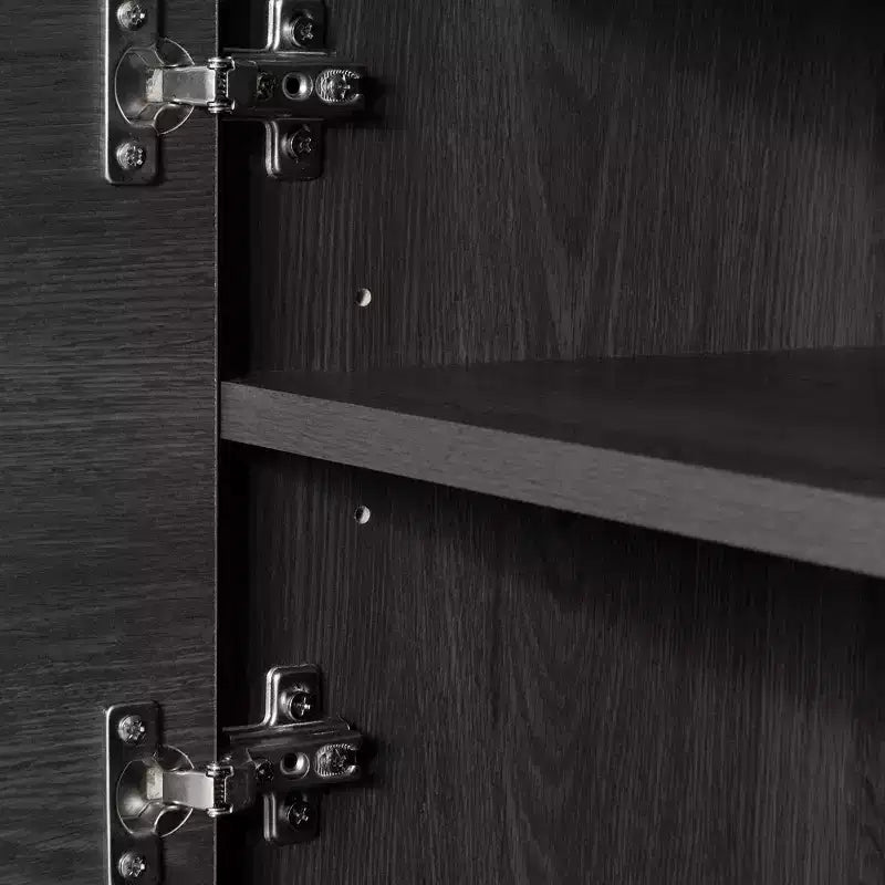 Meuble TV South Shore Hype pour téléviseurs jusqu'à 75", chêne gris/faux marbre de Carrare : Panneau de particules stratifié, étagères de rangement