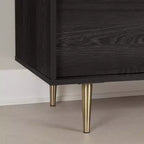 Meuble TV South Shore Hype pour téléviseurs jusqu'à 75", chêne gris/faux marbre de Carrare : Panneau de particules stratifié, étagères de rangement