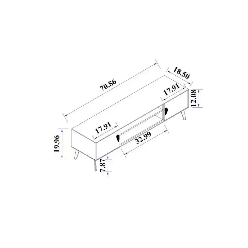 Meuble TV Manhattan Comfort 70,9" Haley pour téléviseurs jusqu'à 55" Blanc
