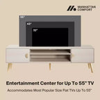 Meuble TV Manhattan Comfort 70,9" Haley pour téléviseurs jusqu'à 55" Blanc