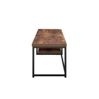 Meuble TV Bob pour téléviseurs jusqu'à 59" finition chêne vieilli/métal noir - Acme Furniture : Console robuste pour écran de télévision