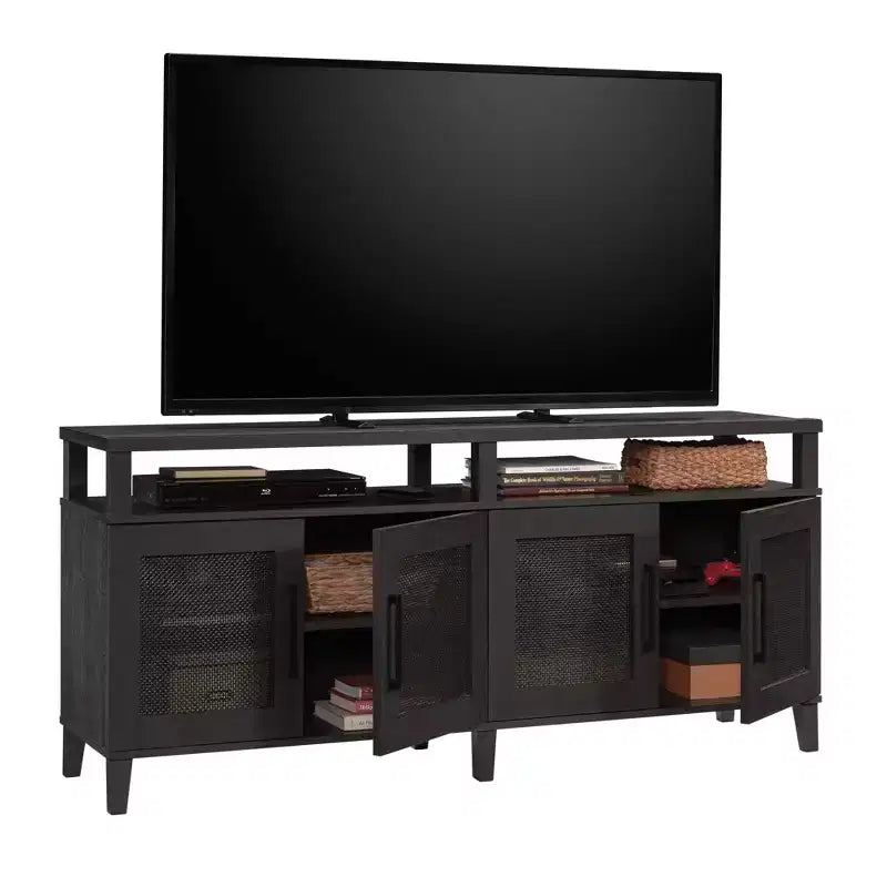 Meuble TV Sauder Tiffin Line pour TV jusqu'à 65", chêne Raven