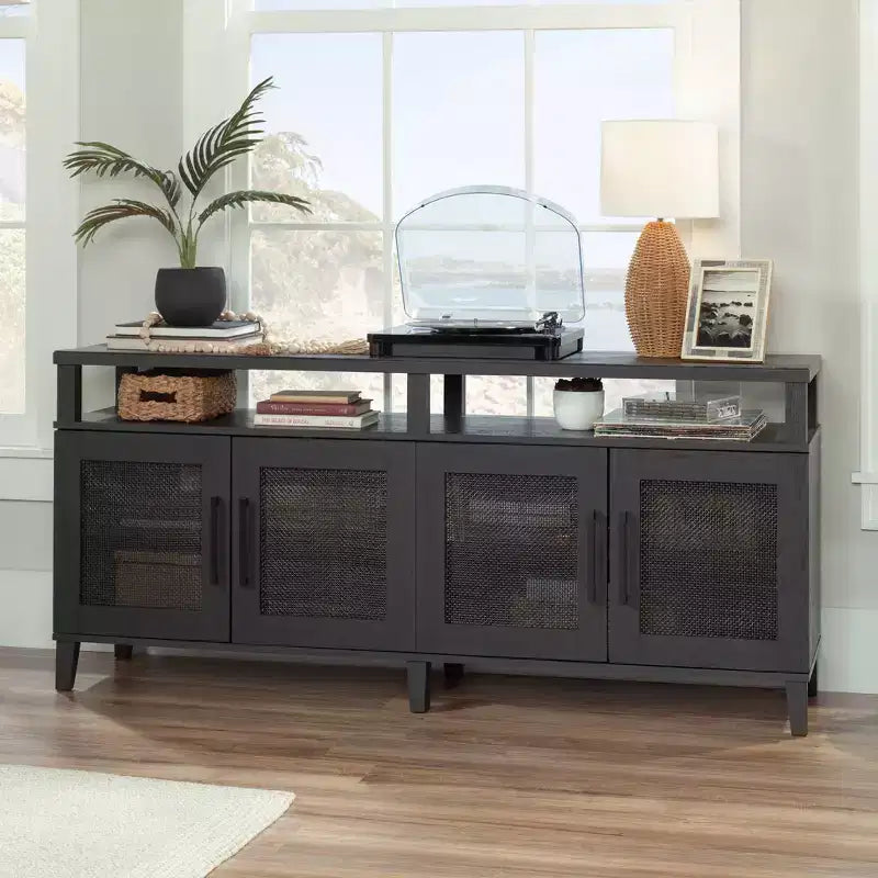 Meuble TV Sauder Tiffin Line pour TV jusqu'à 65", chêne Raven