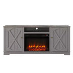 Farmhouse TV Stand for TVs up to 70'' with Electric Fireplace & Storage Cabinets - Festivo