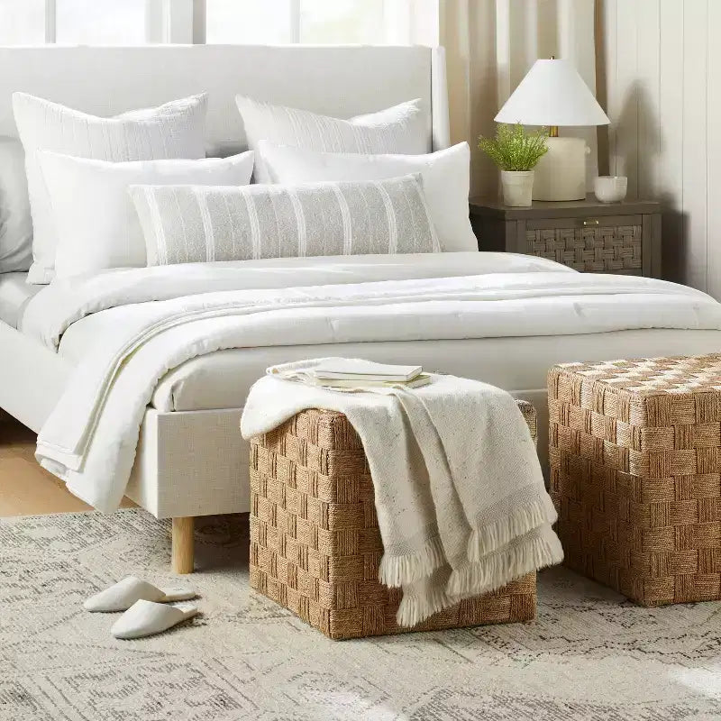 Lynwood Cube en osier damier Naturals - Threshold™ conçu avec Studio McGee