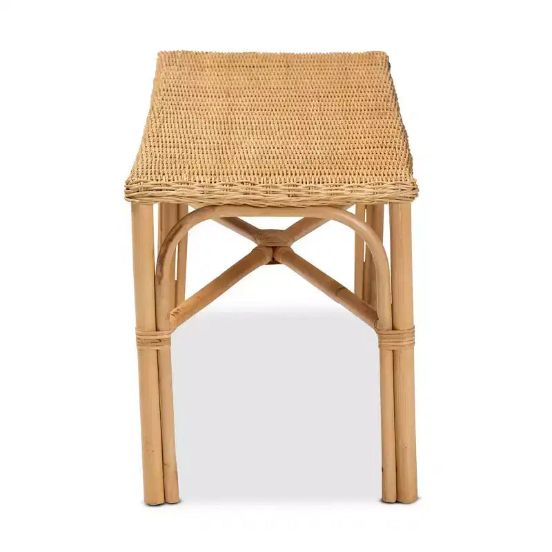 Banc d'appoint Cacaban en rotin naturel/marron - bali & pari : Fabriqué à la main, mobilier d'intérieur, banc d'entrée