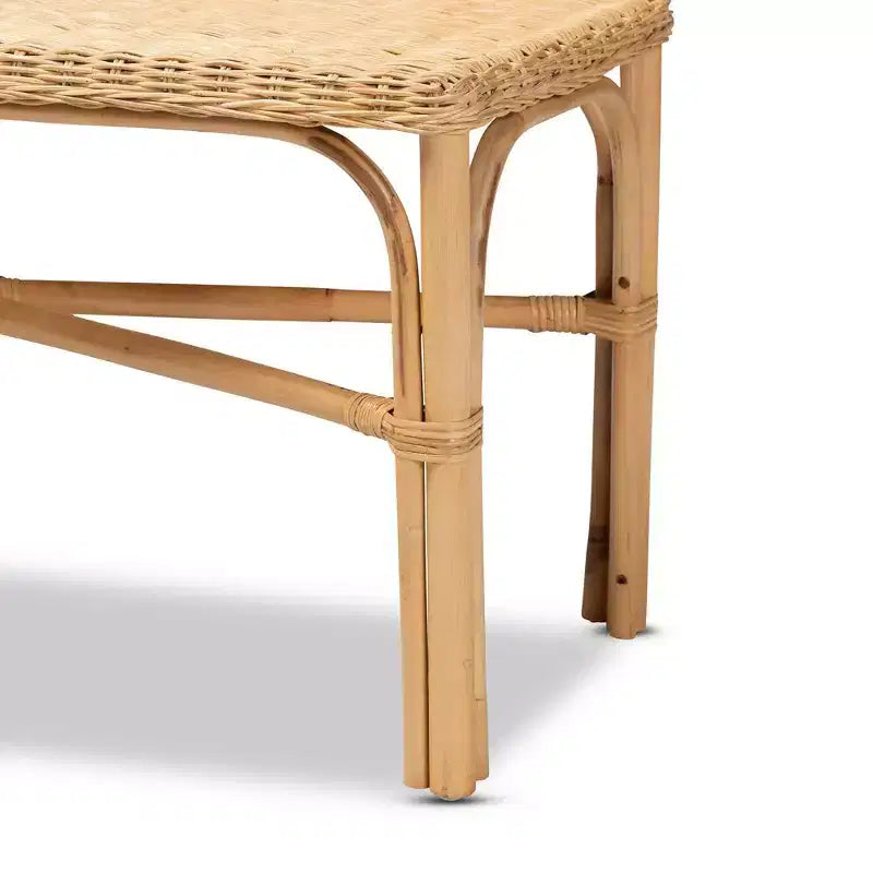 Banc d'appoint Cacaban en rotin naturel/marron - bali & pari : Fabriqué à la main, mobilier d'intérieur, banc d'entrée
