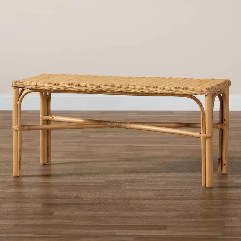 Banc d'appoint Cacaban en rotin naturel/marron - bali & pari : Fabriqué à la main, mobilier d'intérieur, banc d'entrée
