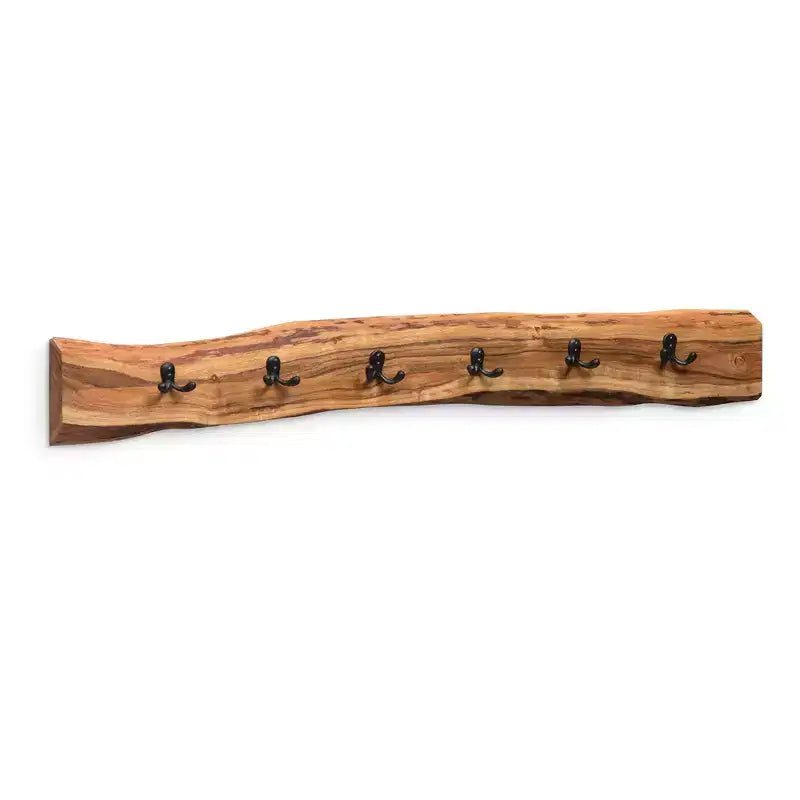 Banc en bois à bord naturel à 48 épingles avec ensemble de patères Naturel - Alaterre Furniture
