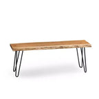 Banc en bois à bord naturel à 48 épingles avec ensemble de patères Naturel - Alaterre Furniture