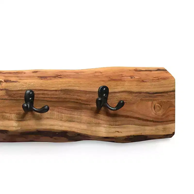 Banc en bois à bord naturel à 48 épingles avec ensemble de patères Naturel - Alaterre Furniture
