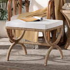 Repose-pieds en jonc de mer Maliyah Bali & Pari, marron naturel