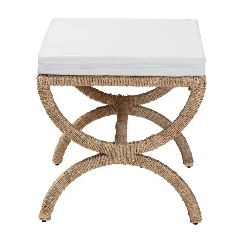 Repose-pieds en jonc de mer Maliyah Bali & Pari, marron naturel