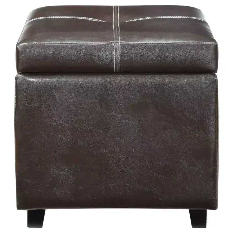Pouffe de rangement en vinyle rembourré Treasure Espresso - Modway