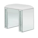Tabouret Rembourré Miroité Glam Argenté - Olivia & May