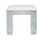 Tabouret Rembourré Miroité Glam Argenté - Olivia & May