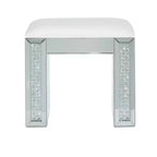 Tabouret Rembourré Miroité Glam Argenté - Olivia & May