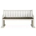18" Joanna Bench with Back Dark Brown/Ivory - Steve Silver Co.: Farmhouse Style, Hardwood Frame, Two-Tone Finish, 2-Seater