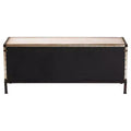 Baxton Studio Heaton Canvas 4 Drawer Storage Bench Beige/Coffee/Black