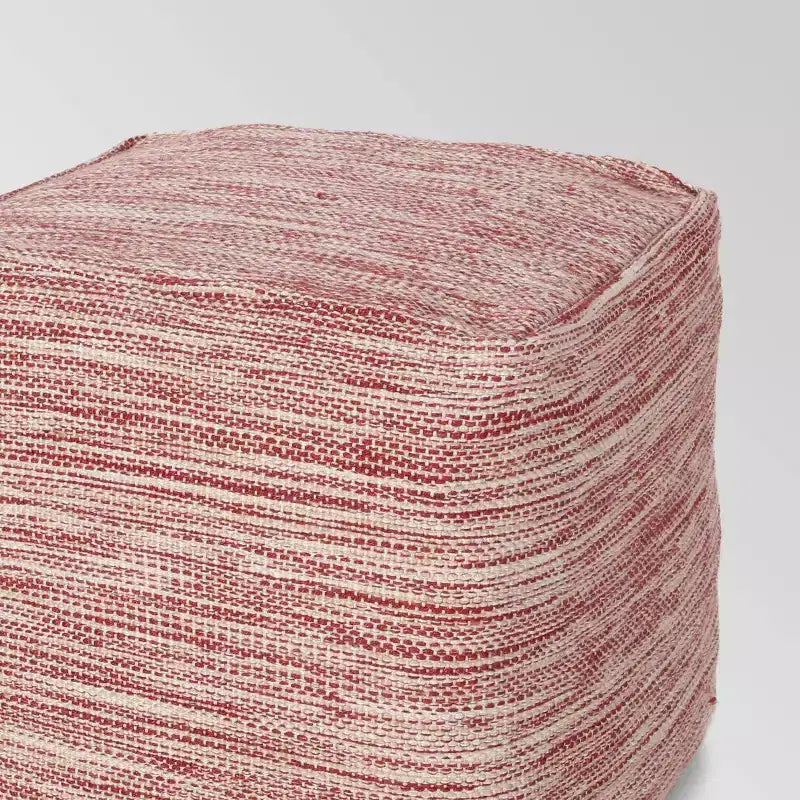 Christopher Knight Home Pouf en fil Déja Bohème Rouge : Rembourré carré, Nettoyage des taches, Aucun assemblage requis