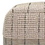 WyndenHall Billie Pouf Carré Tissé Gris : Pouf contemporain en jute, assise rembourrée, 18"x18"x14"