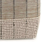 WyndenHall Billie Pouf Carré Tissé Gris : Pouf contemporain en jute, assise rembourrée, 18"x18"x14"